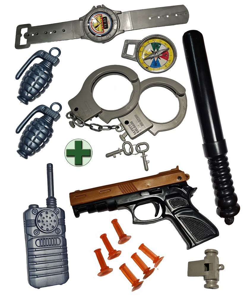 Karneval-Klamotten Polizei-Kostüm Polizist Jungen Uniform mit Mütze und Polizeiset, Kinderkostüm Komplettkostüm Fasching Karnevalkostüm