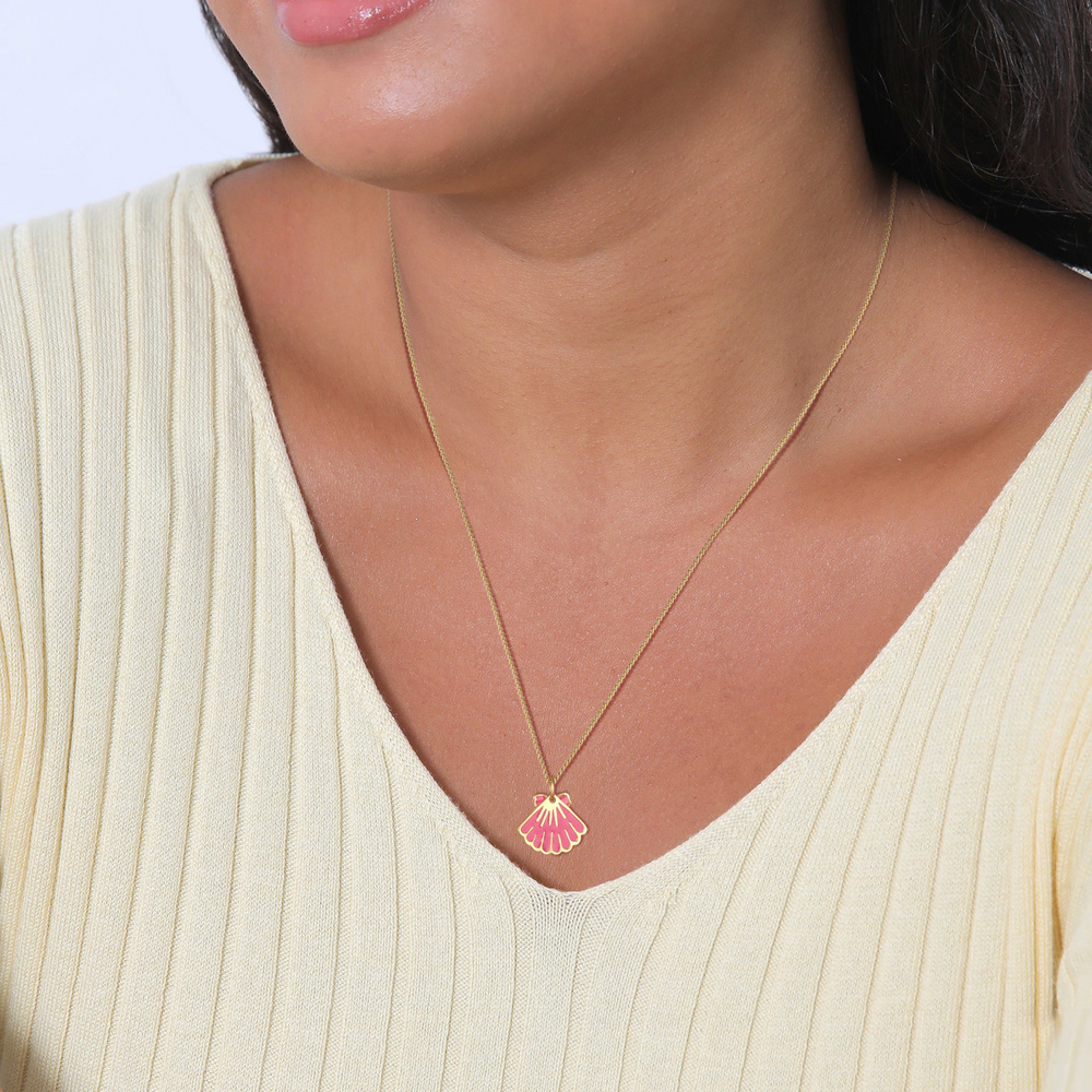 Elli Elli Collier Femmes pendentif coquillage mer avec émail en argent sterling 925 pl Bijoux