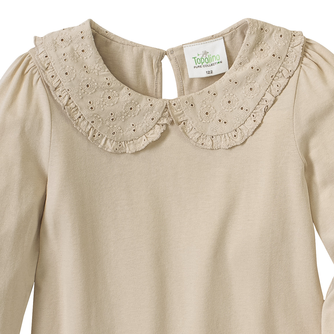 Mädchen Langarmshirt mit Bübchenkragen