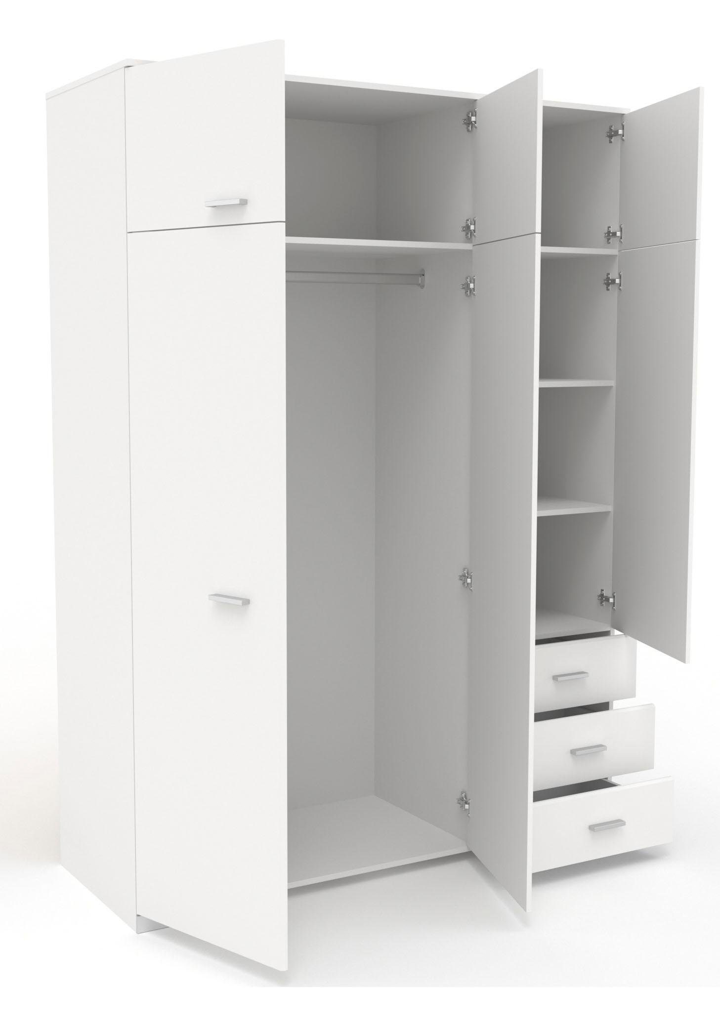 Parisot Jugendzimmer-Set Galaxy, (Set, 5-St., Kleiderschrank, Bett, Nachttisch, Schreibtisch und Kommode)