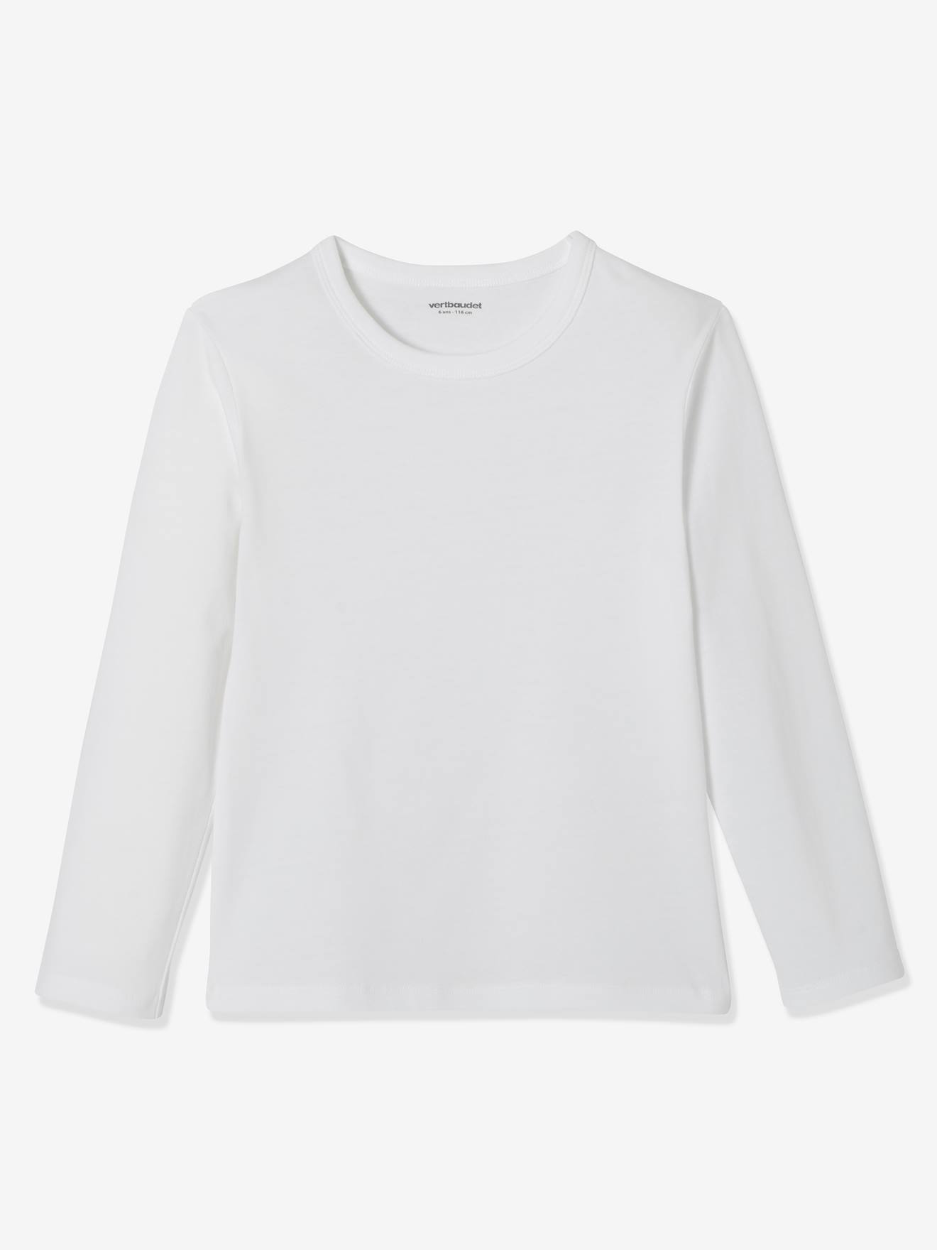 Lot de 3 T-shirts garçon manches longues BASICS lot camaieu blanc
