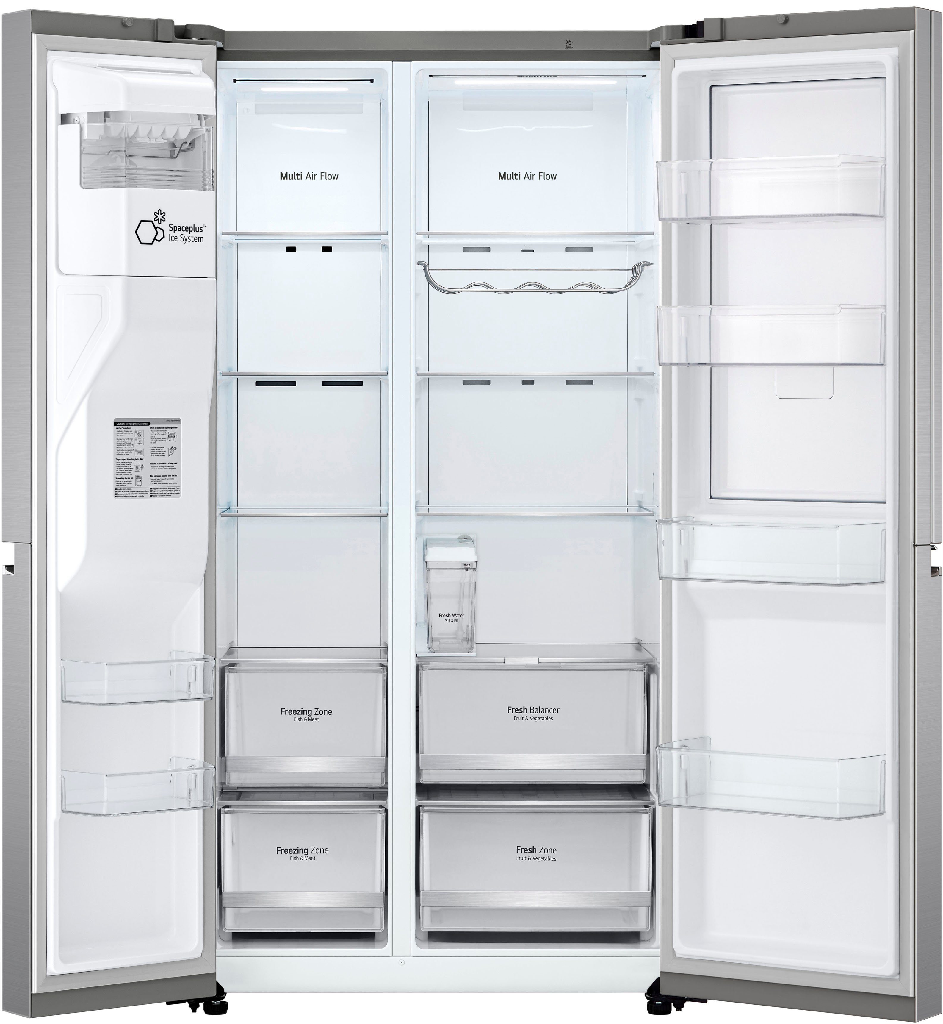 LG Side-by-Side GSJV71PZLE, 179 cm hoch, 91,3 cm breit, interner Wassertank - kein Festwasseranschuss nötig
