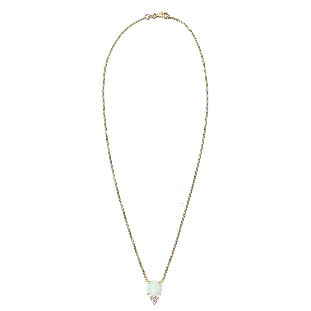 Elli Elli Collier Femme Opale Cristal de Zircone - (925/1000) Argent collier