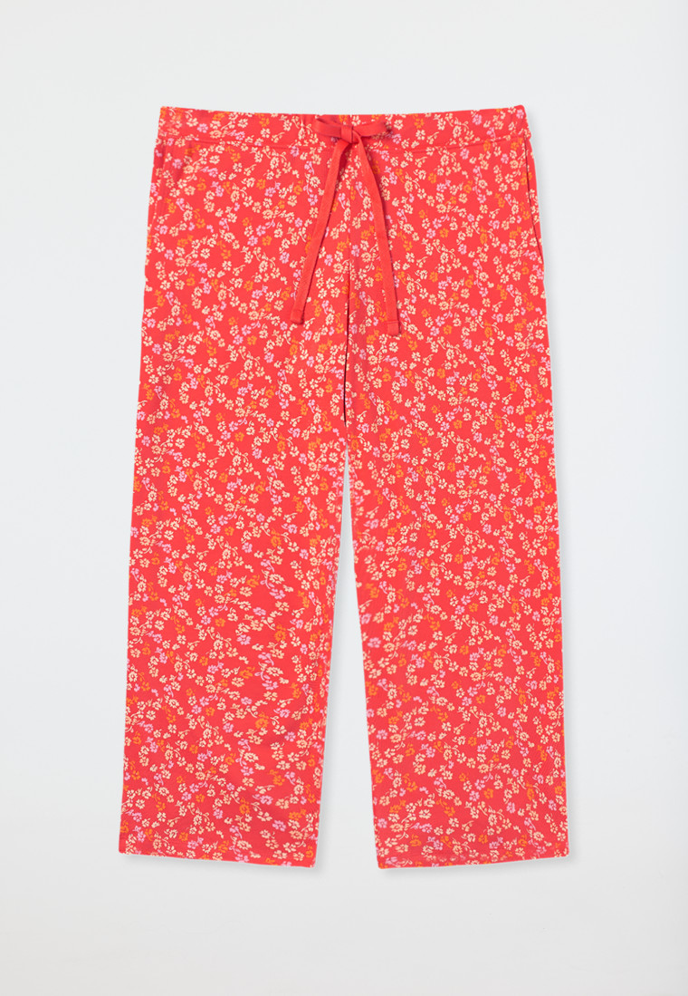 Hose 3/4-lang Blumen rot - Mix+Relax
