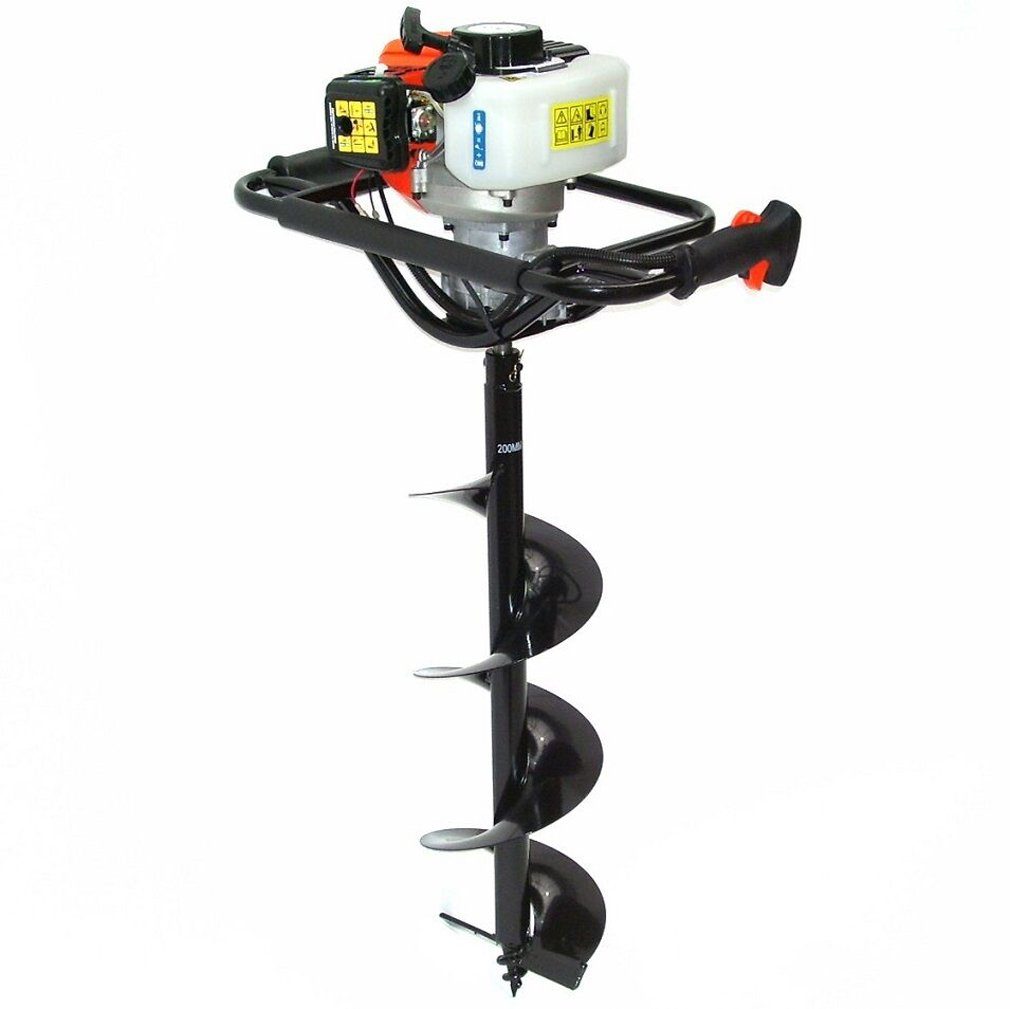Apex Erdbohrer Erdbohrer 52ccm Erdbohrgerät 55164 mit 2 Erdlochbohrer + Verlängerung