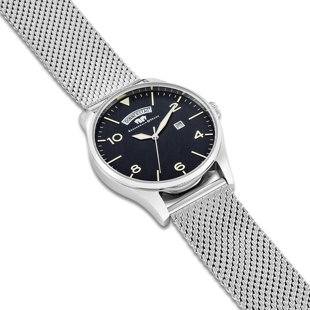 Rhodenwald & Söhne Montre à quartz Vintage en Argent Acier inoxydable en Argent Montre