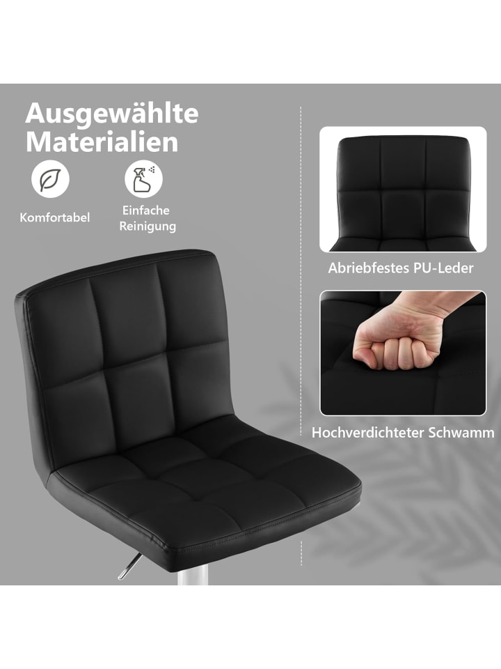 COSTWAY Barhocker drehbar höhenverstellbar in Schwarz günstig kaufen onesize