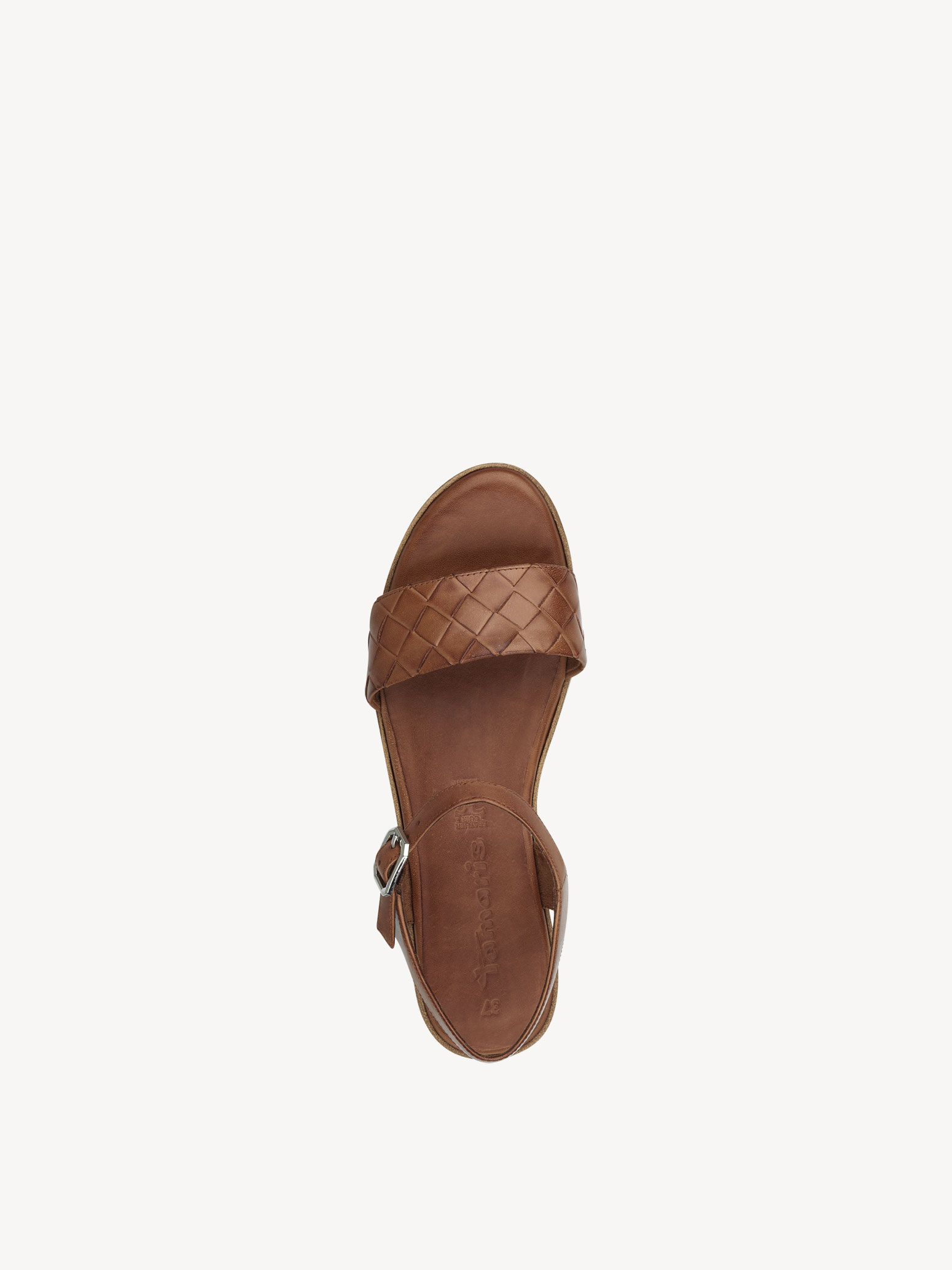 Sandale à talon en cuir - marron