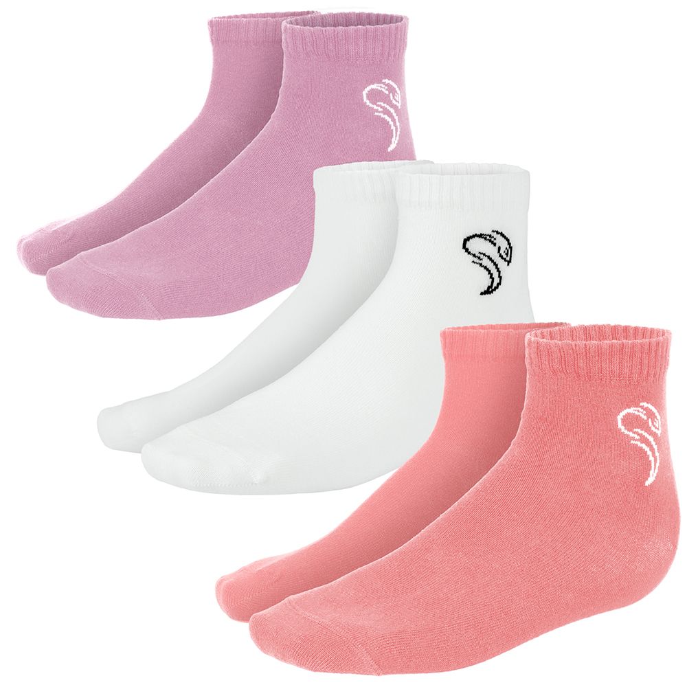 Black Snake 3-Pack Pink Pure Comfort Quarter Sneakersocken