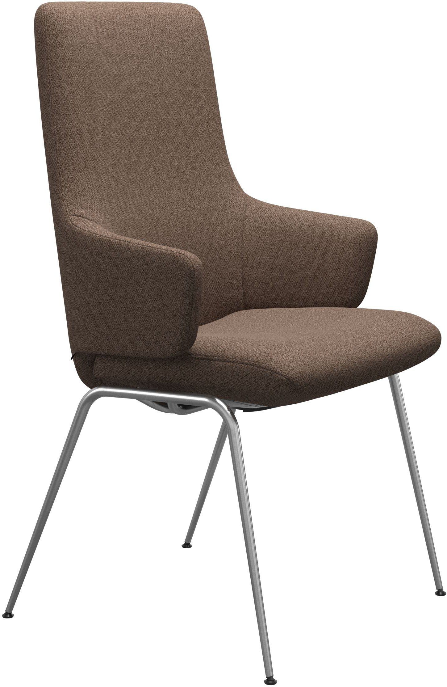 Stressless® Polsterstuhl Laurel, High Back mit Armlehne, Größe L, mit Beinen aus Stahl in Chrom