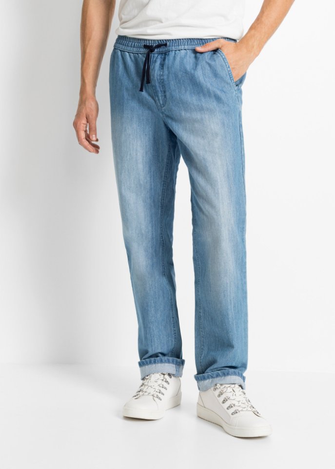 Regular Fit Jeans mit elastischem Bund, Straight (2er Pack)