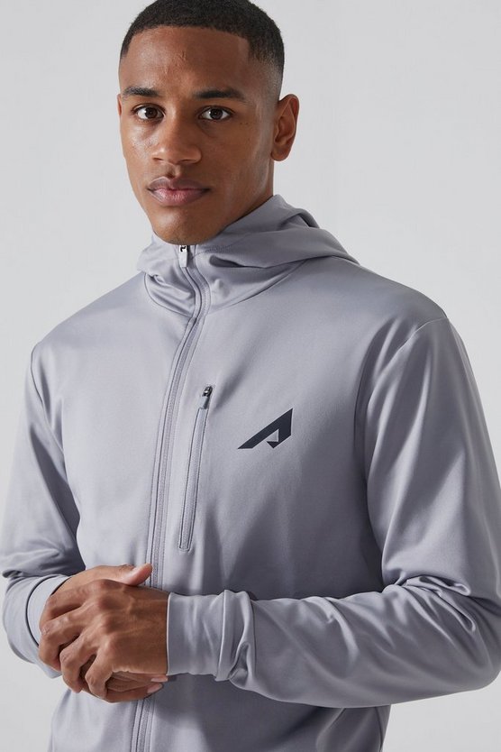 Active Hoodie mit Trichterkragen und Reißverschluss