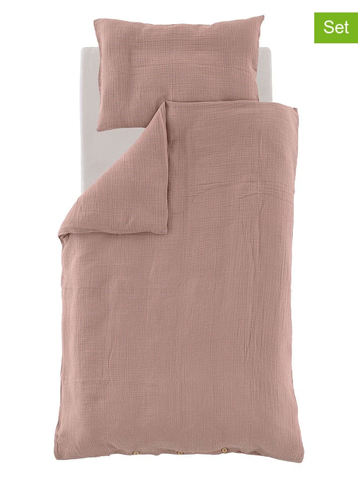Träumeland 2tlg. Musselin-Bettwäsche-Set in Rosa günstig kaufen