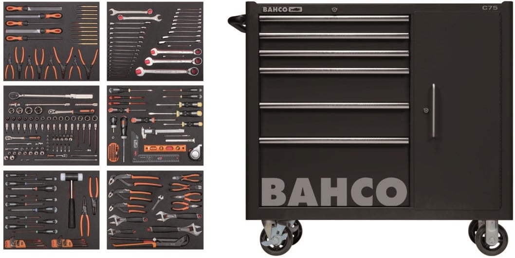 Bahco 1475KXL6CBK-FF5 Колица за алат са 6 фиока, 210 делова
