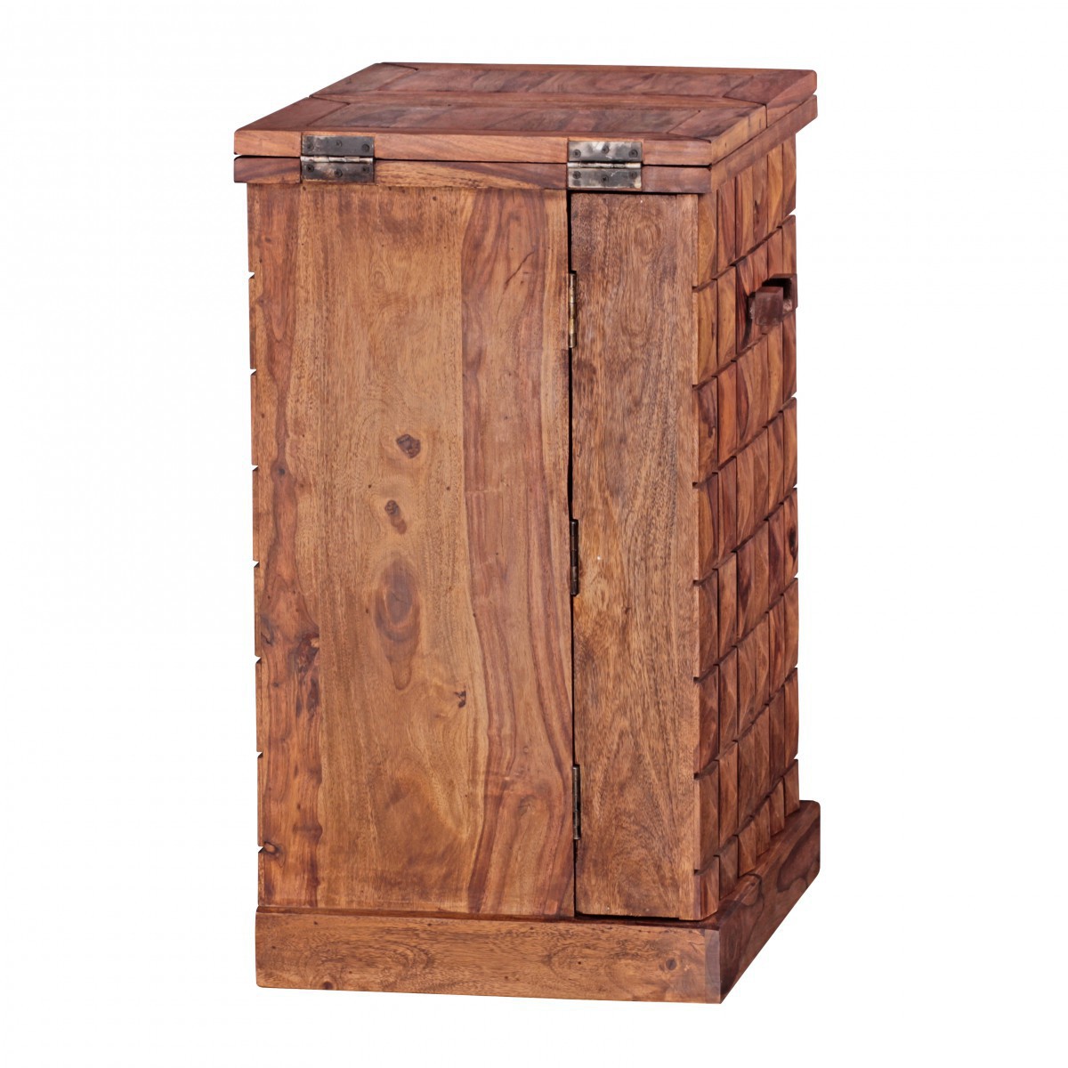 Wohnling Hausbar Massivholz Sheesham Weinbar ausklappbar Vitrine Landhausstil Barschrank Aufbewahrung Flaschen Gläser