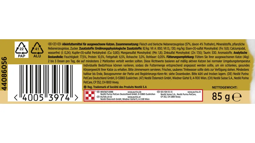 PURINA GOURMET Gold Feine Pastete mit Truthahn 85 g