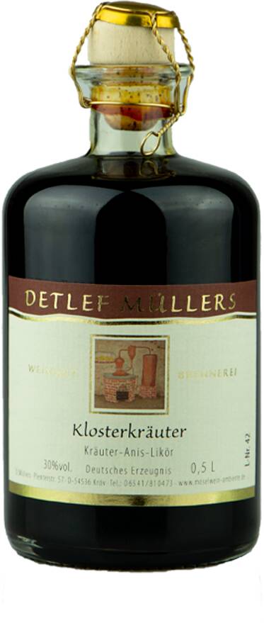 Weingut-Brennerei Detlef Müllers Klosterkräuter - Kräuter Anis Likör