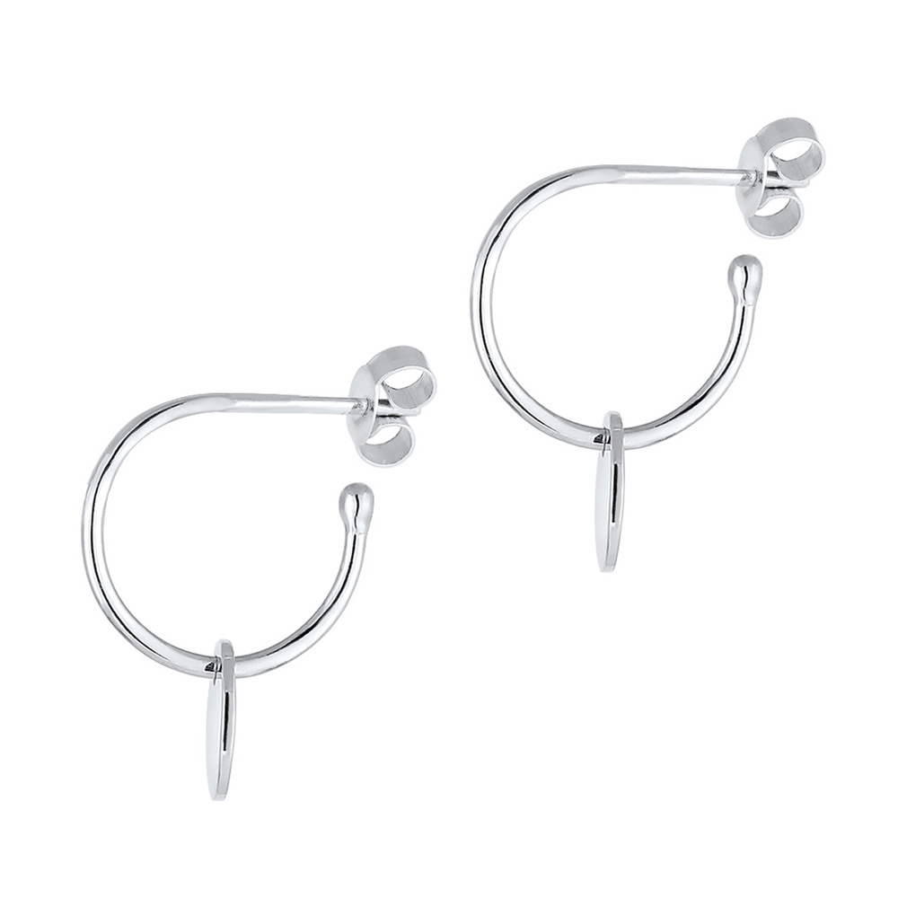 Elli Elli Boucles d'Oreilles Femmes Pendentif d'oreilles Géo Plaquette Créole en Argen Boucles d'oreilles