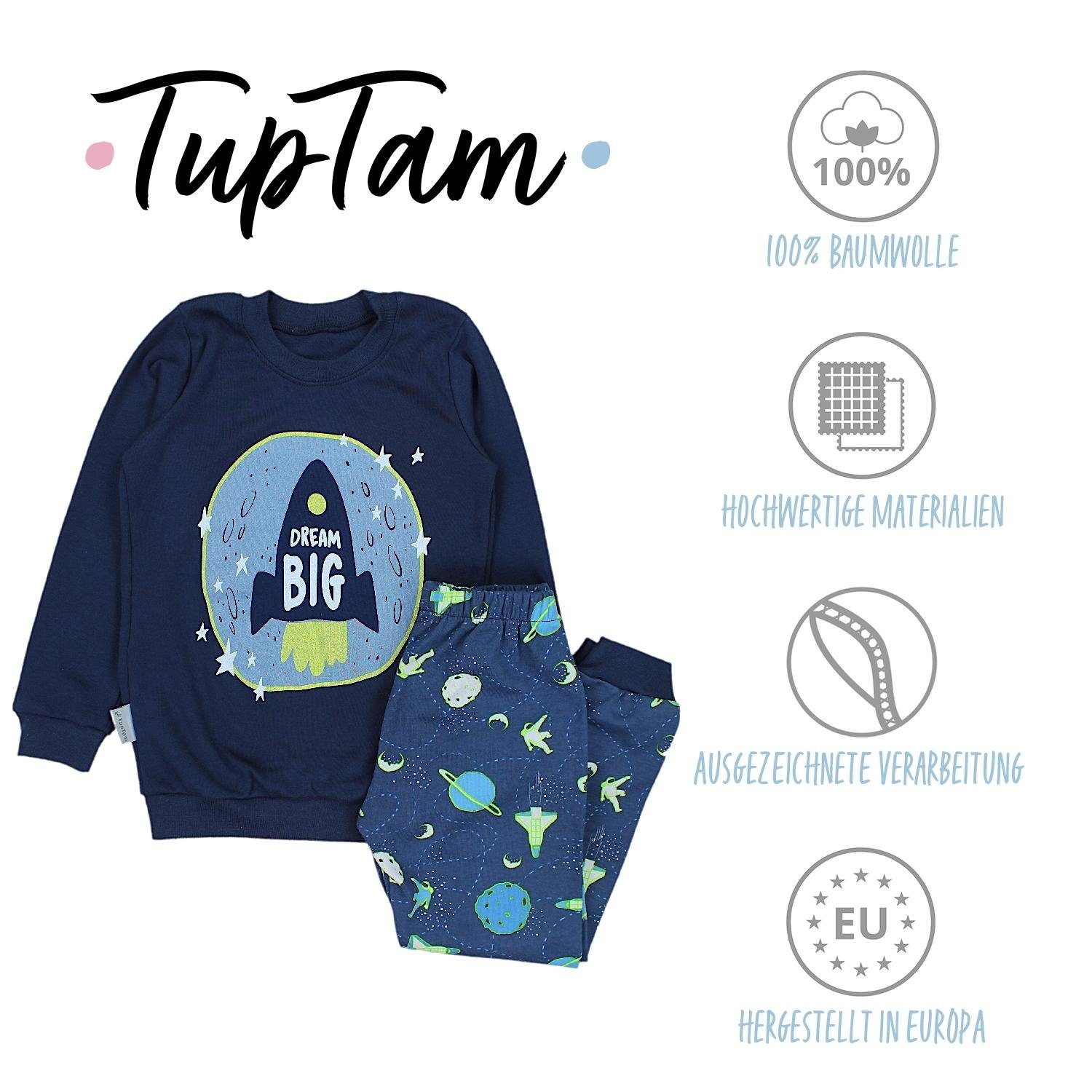 TupTam Schlafanzug Kinder Jungen Pyjama Schlafanzug Set Langarm Nachtwäsche 2-teilig