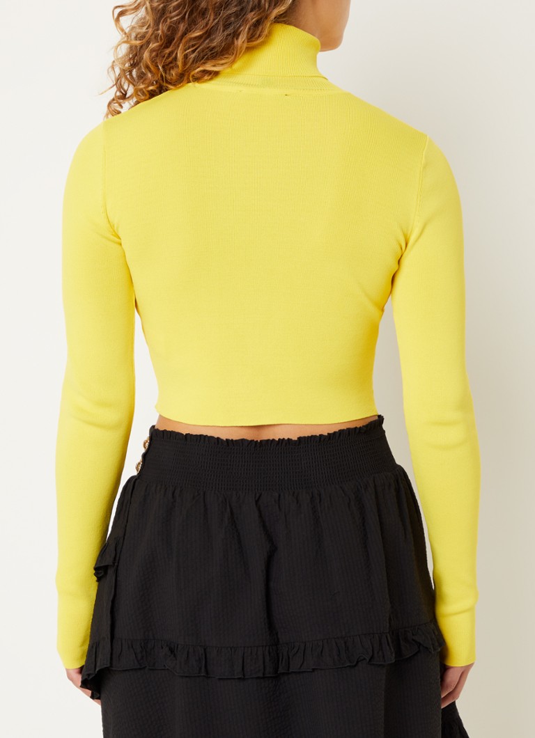 Nikkie Jolie pulover cropped stretch cu guler roscat