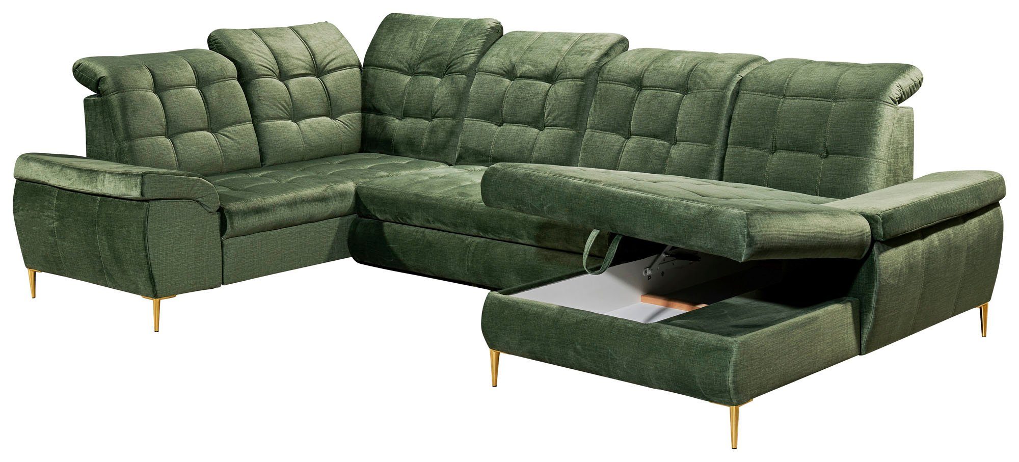 ED EXCITING DESIGN Ecksofa Valtura, frei stellbar, Bettkasten, Schlaffunktion, mit Kopfteilverstellung