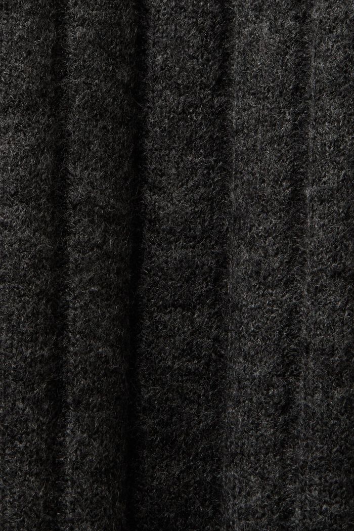 Rippstrick-Midikleid mit Rollkragen