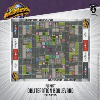 Obliteration Boulevard – Monsterpocalypse fabric playmat (neoprene)