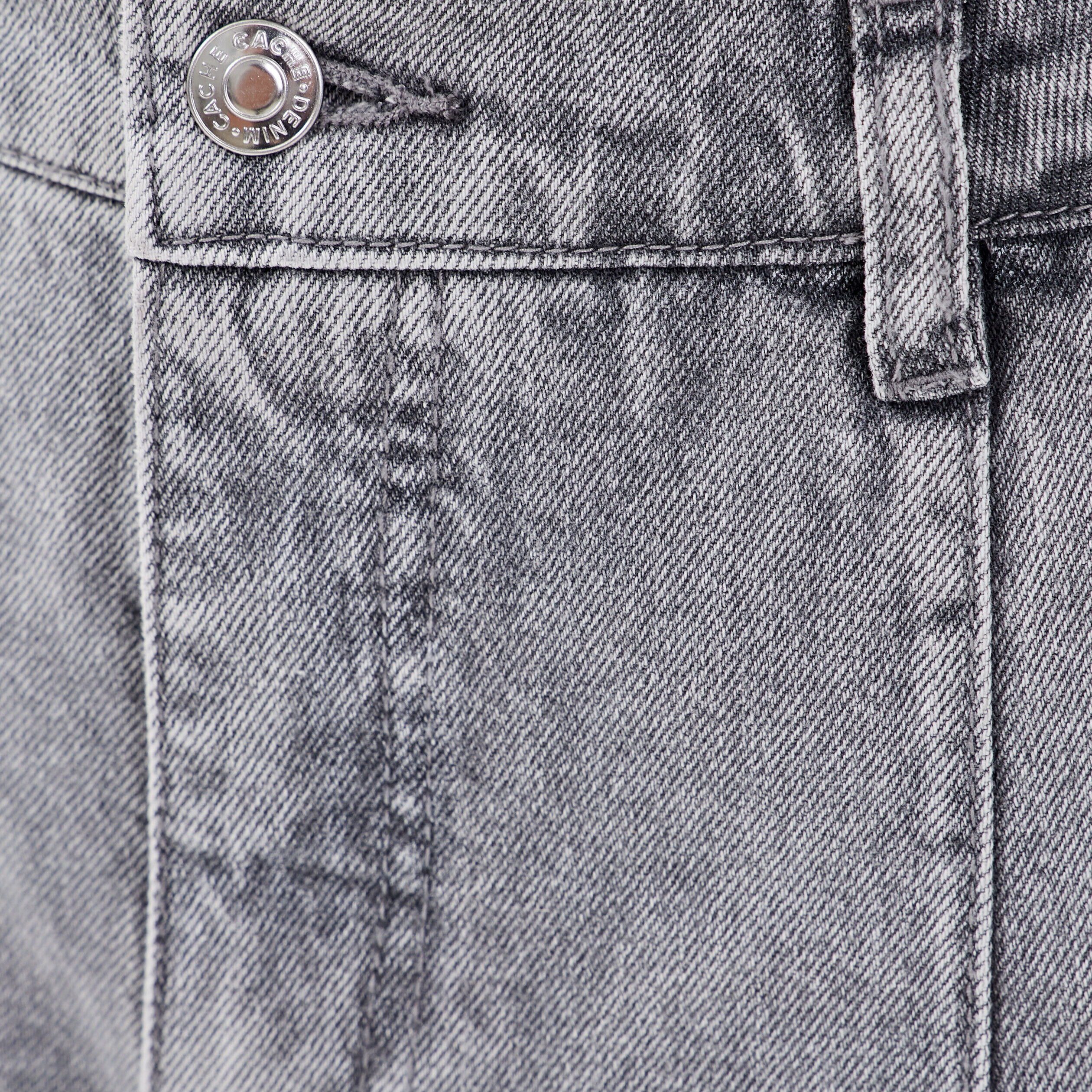 Jeans slouchy détails boucles denim gris femme | Cache Cache