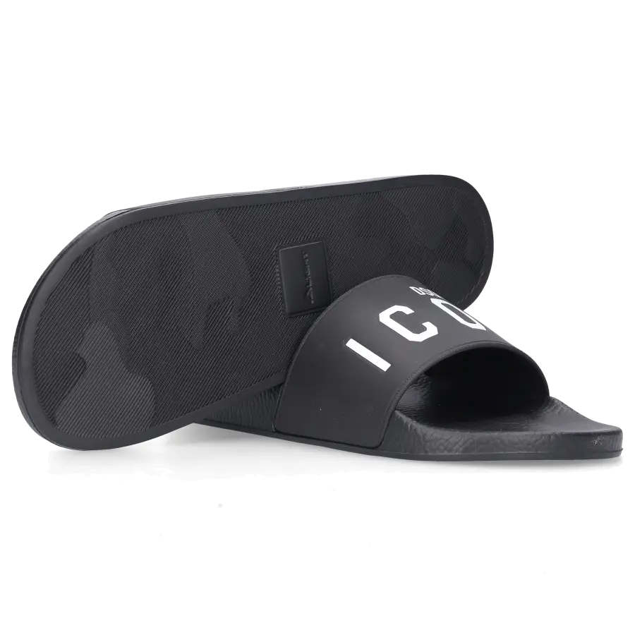 Dsquared2 - Badeschuhe BE ICON Gummi - schwarz