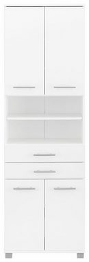 Schildmeyer Hochschrank Emmi Breite 60 cm, Metallgriffe, mit 2 Schubkästen