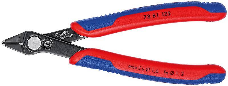 Knipex Elektronische Super Knips 78 81 125 Werkzeugstahl, brüniert 9 mm Schwarz, Blau, Rot