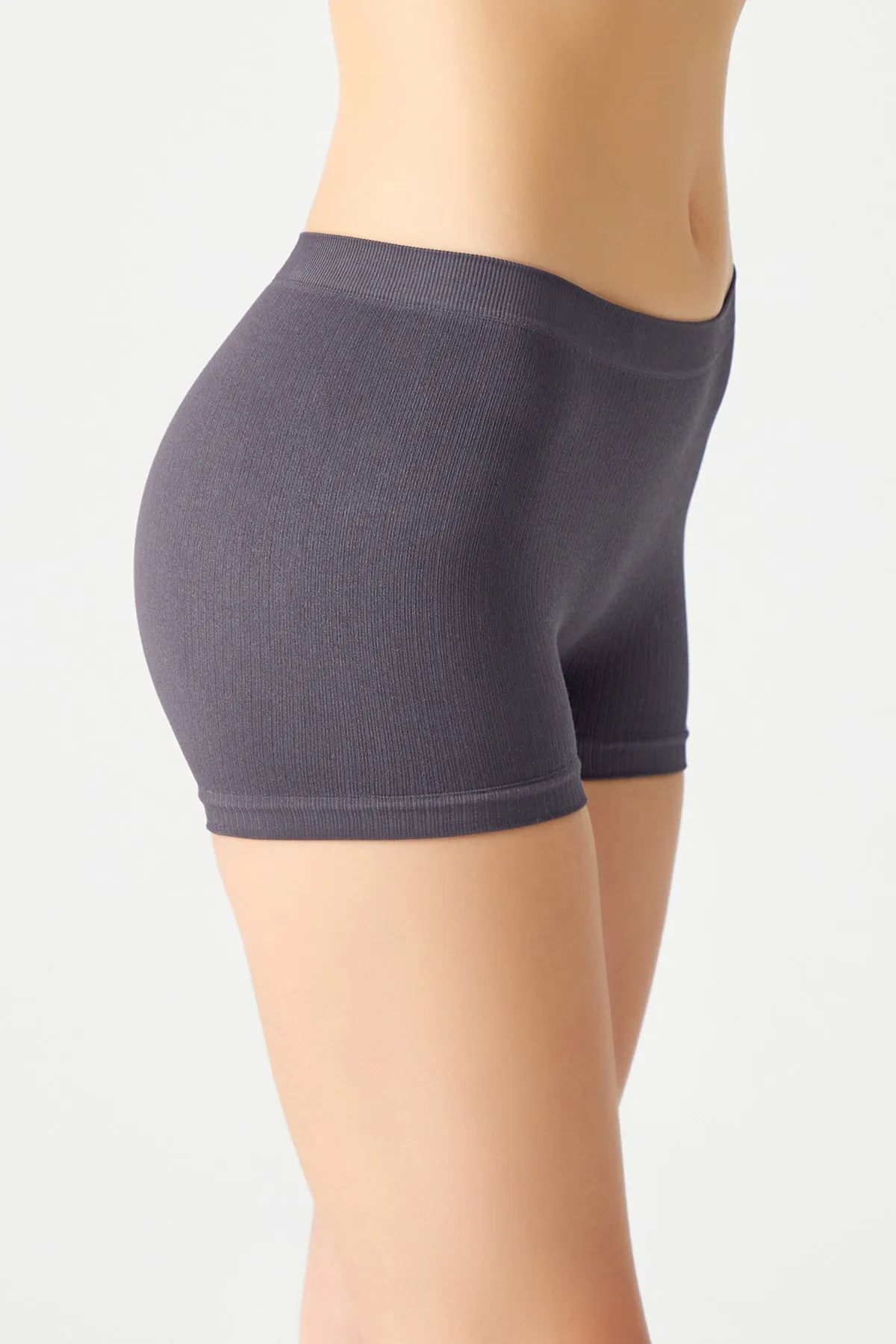 LOS OJOS  3-teilige gerippte nahtlose Boxershorts 3xboyshort