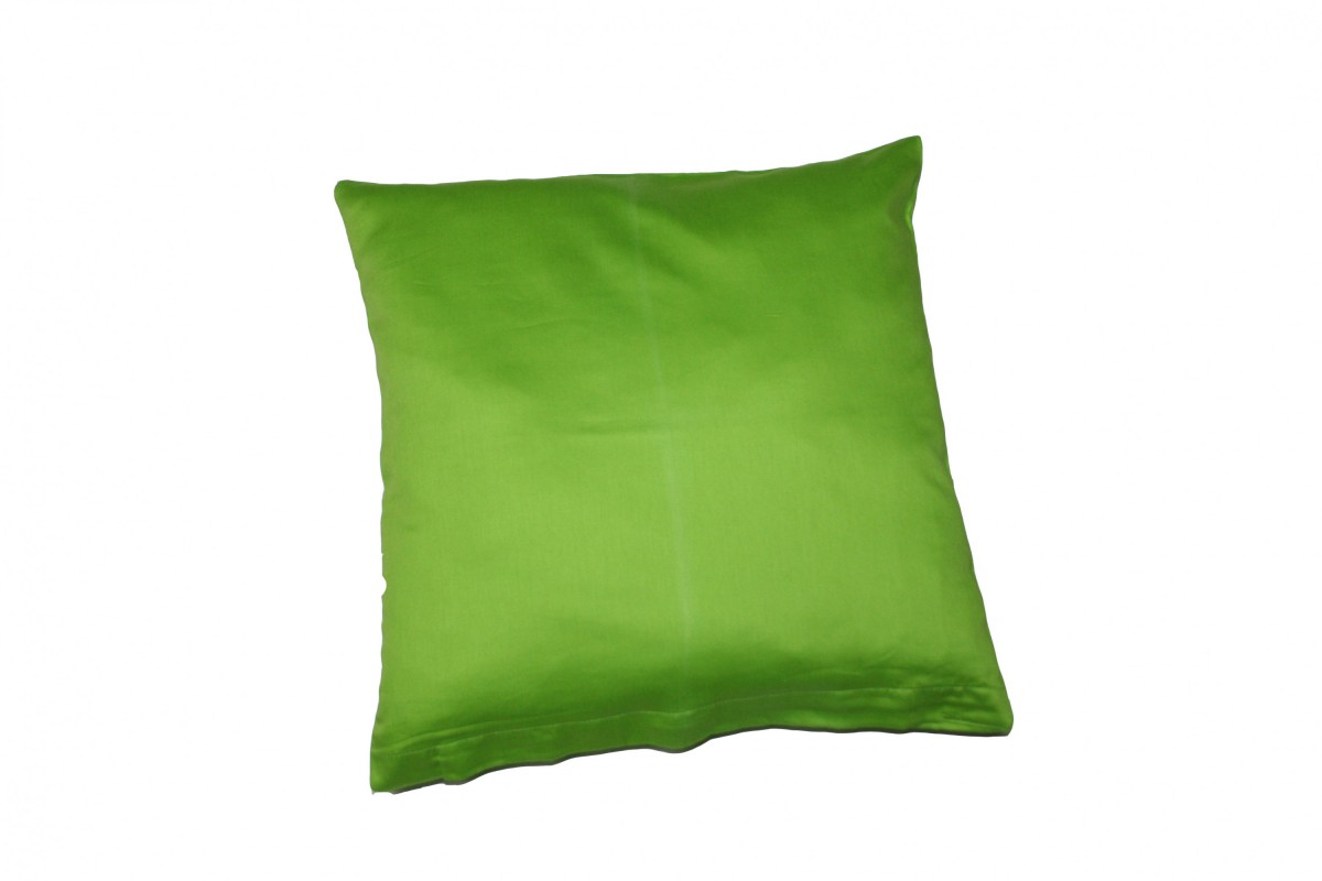 Kinzler Baumwoll-Satin Kissenhülle Uni 2x 40/40 cm, Farbe grün