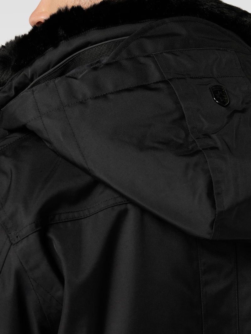 Funktionsjacke mit Label-Detail in schwarz