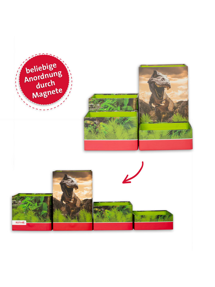 ROTH Stifteköcher Set Tyrannosaurus in Grün günstig kaufen onesize