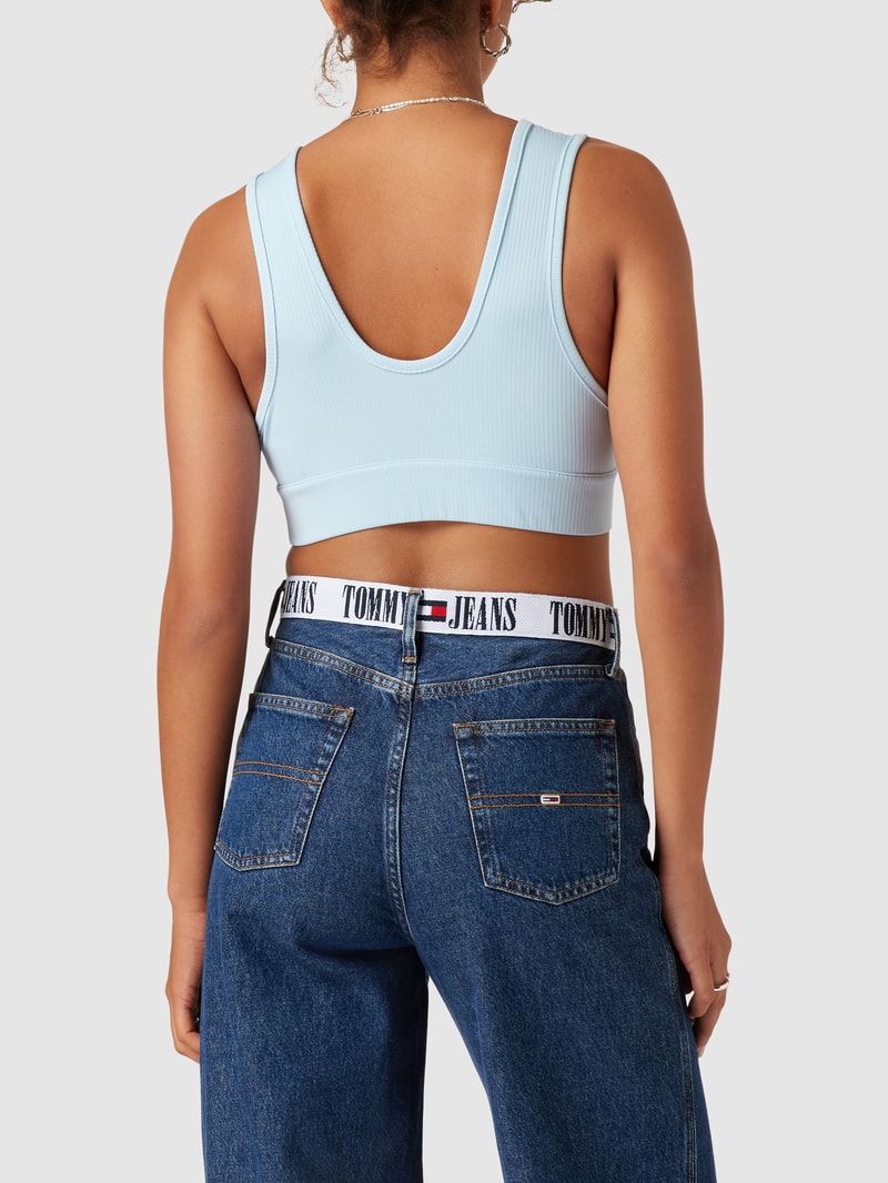 Bustier in Ripp-Optik in hellblau