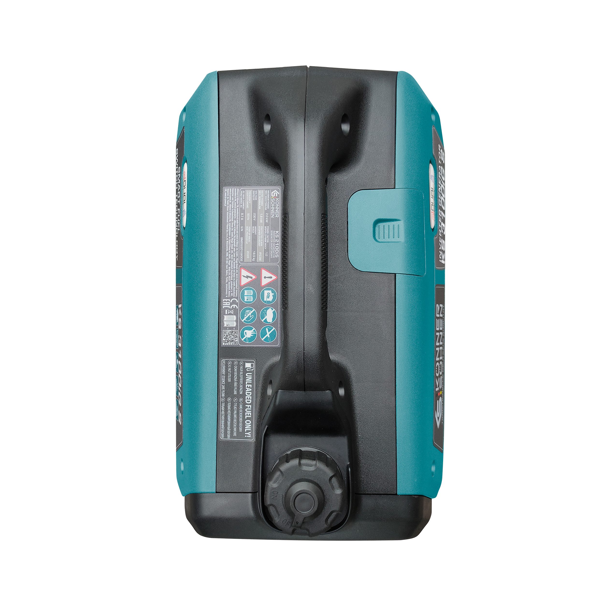 Könner & Söhnen Stromerzeuger KS 3100iG S, 3,10 in kW, (Schallgedämmtes Gehäuse (63 dB Lpa 7 m), 1-tlg., Schuko-Steckdose 230 V, 2 USB-Anschlüsse, LED-Anzeige), Kupferwicklungen, Kurzschluss- und Überlastschutz, Abgasnorm EURO V
