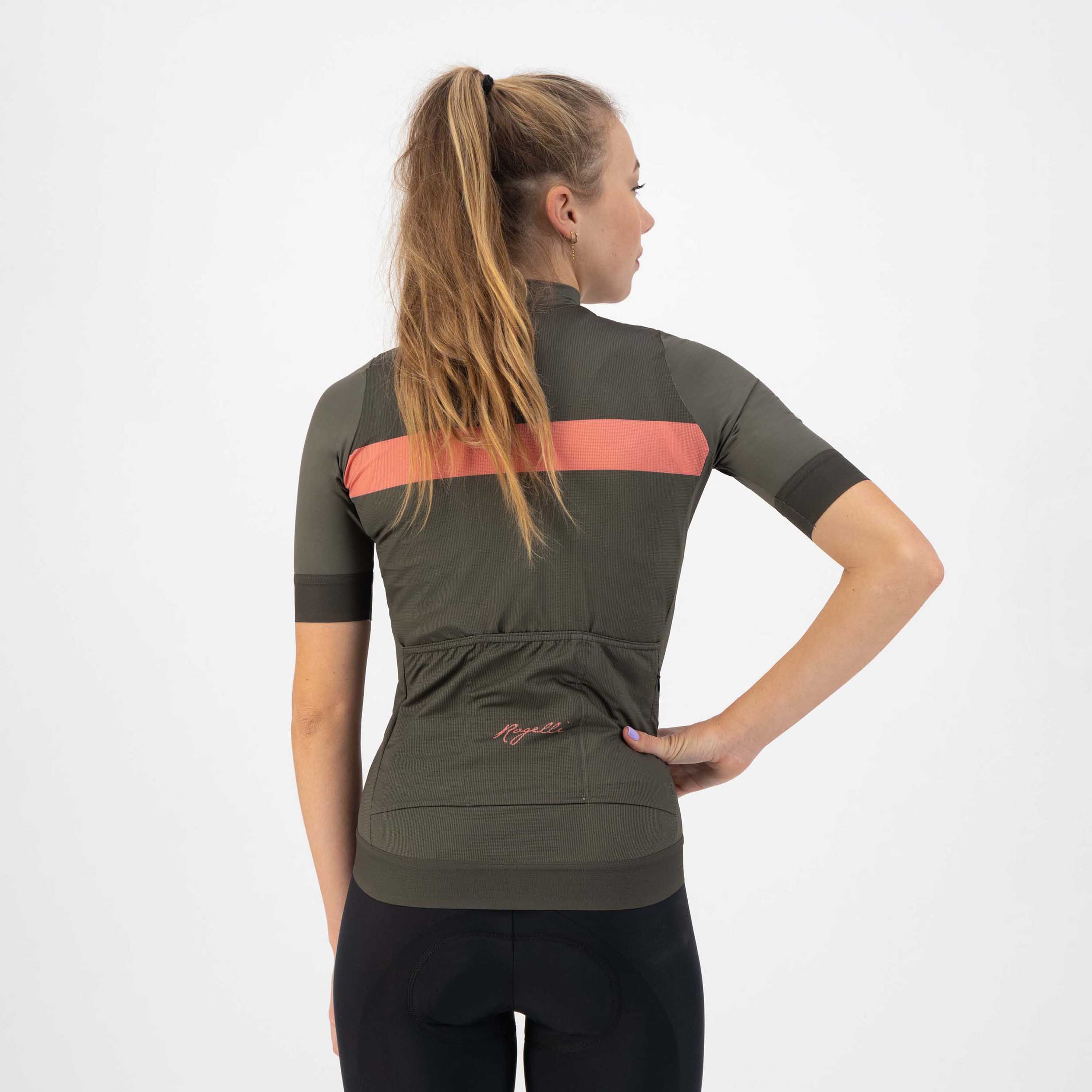 Rogelli Prime Grün/Koralle Damen Radtrikot Kurzarm