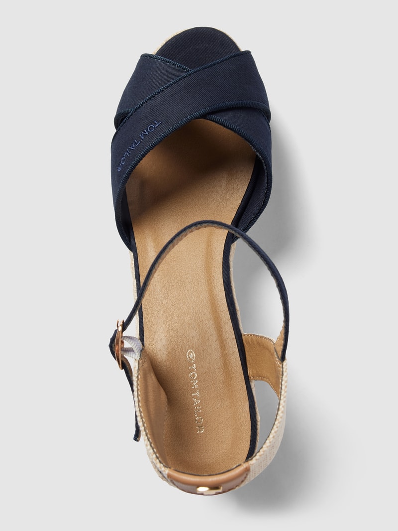 Wedges mit Label-Detail Modell 'Basic' in marineblau