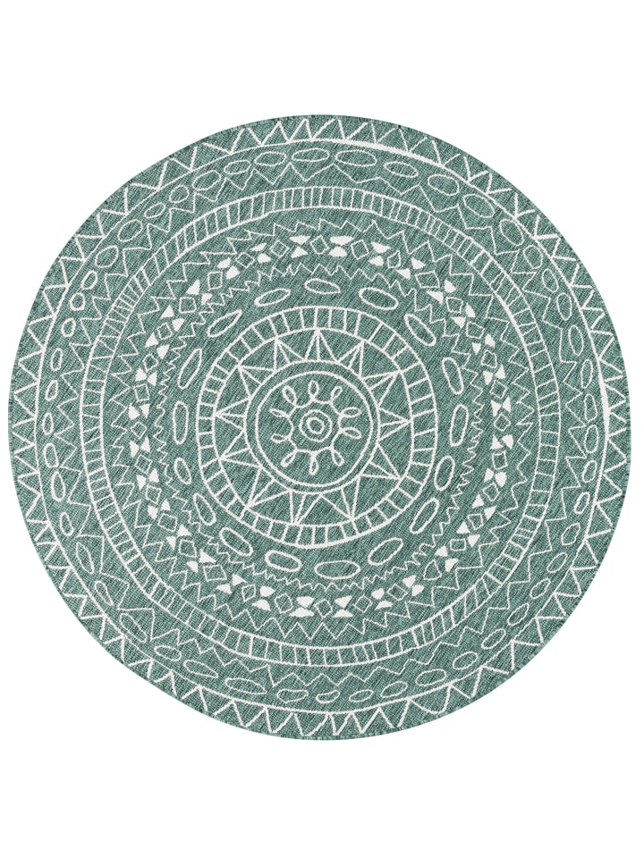 Pergamon In- und Outdoor Teppich Newport Mandala Rund in Groen günstig kaufen