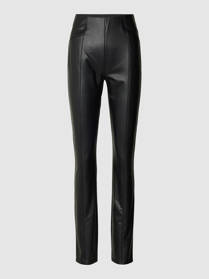 Leggings in Leder-Optik in schwarz