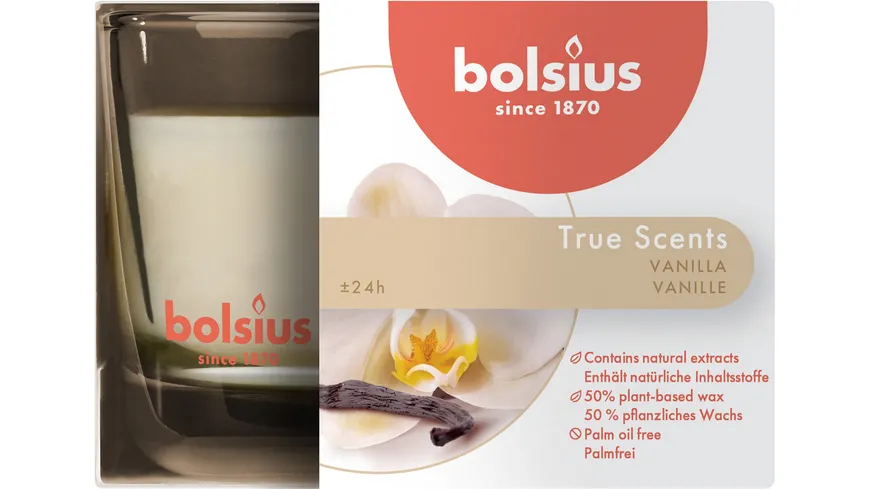 bolsius Duftglas medium True Scents Vanille Vanille