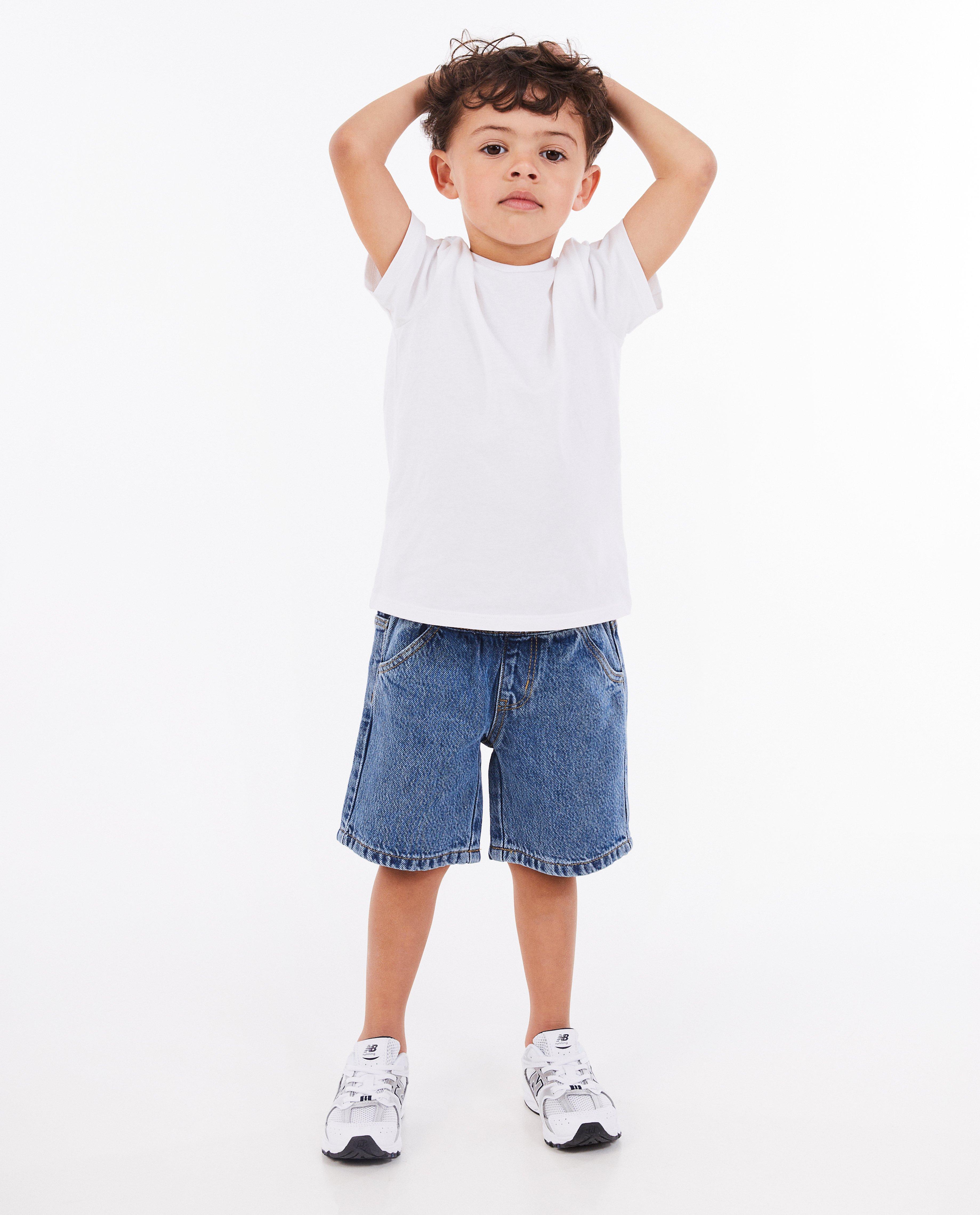 Kidz Nation Kék farmer rövidnadrág, egyenes szabású, világoskék
