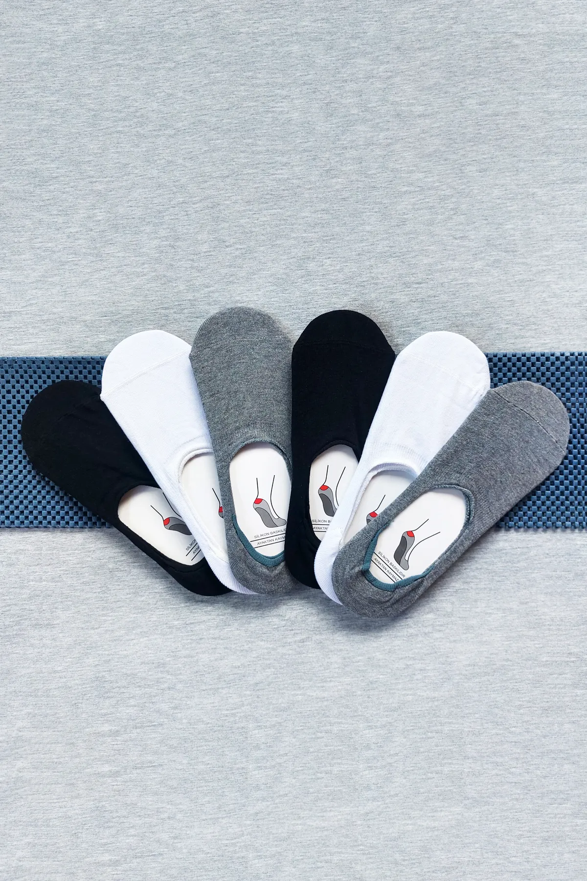 Sensu  Unterwäsche Babet Unisex Anti-Rutsch-Unsichtbare Socken 6 Stück Crp2161