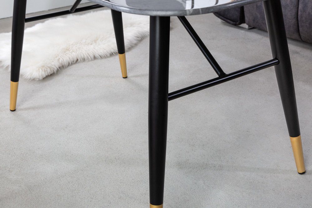 riess-ambiente Couchtisch PARIS 110cm anthrazit / schwarz-gold (Einzelartikel, 1-St), Wohnzimmer · Kristallglas · Marmor-Dekor · Stube