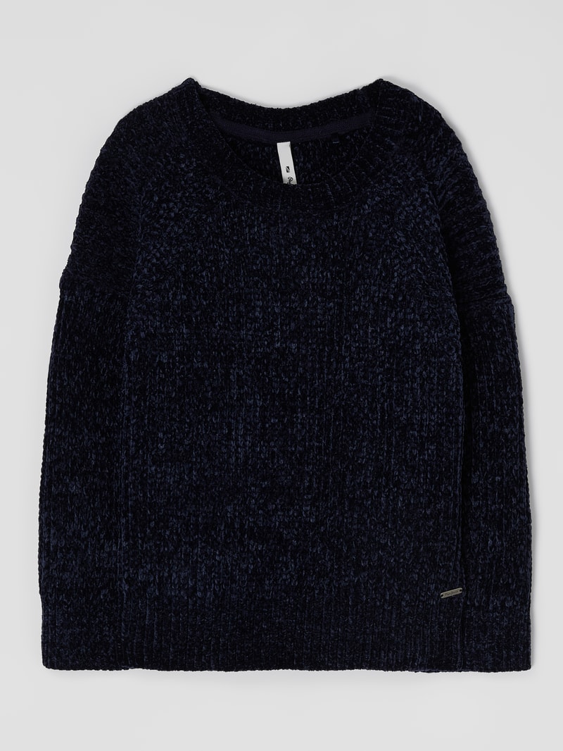 Pullover aus Chenille Modell 'Xamira' in marineblau