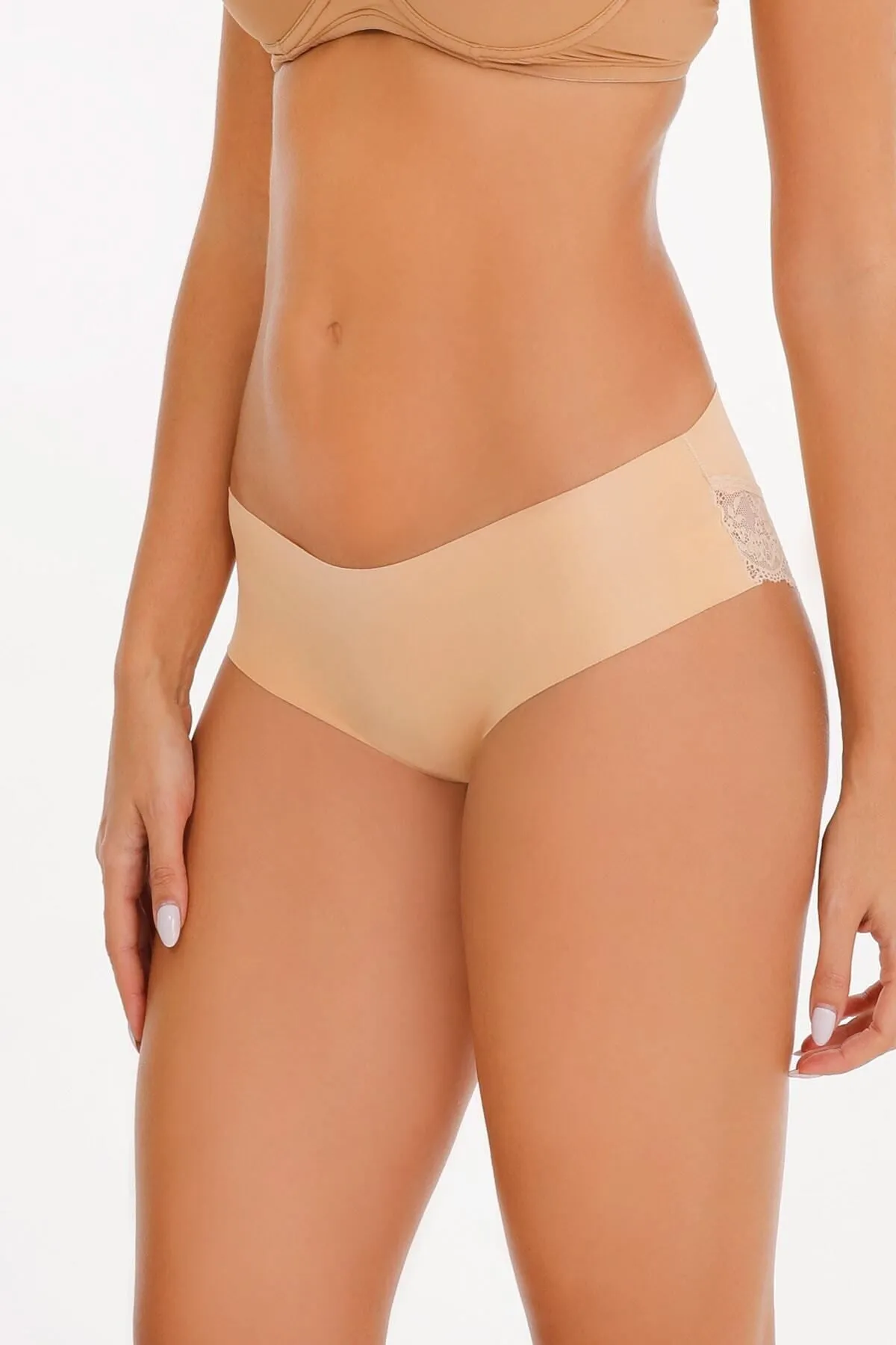 Sensu  Damen - Laser Cut Lace Höschen 3er-Pack Tan - Kts2112