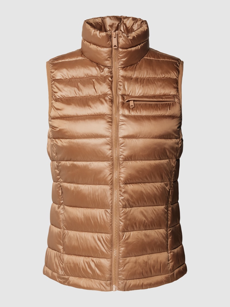 Steppweste mit Brusttasche in taupe