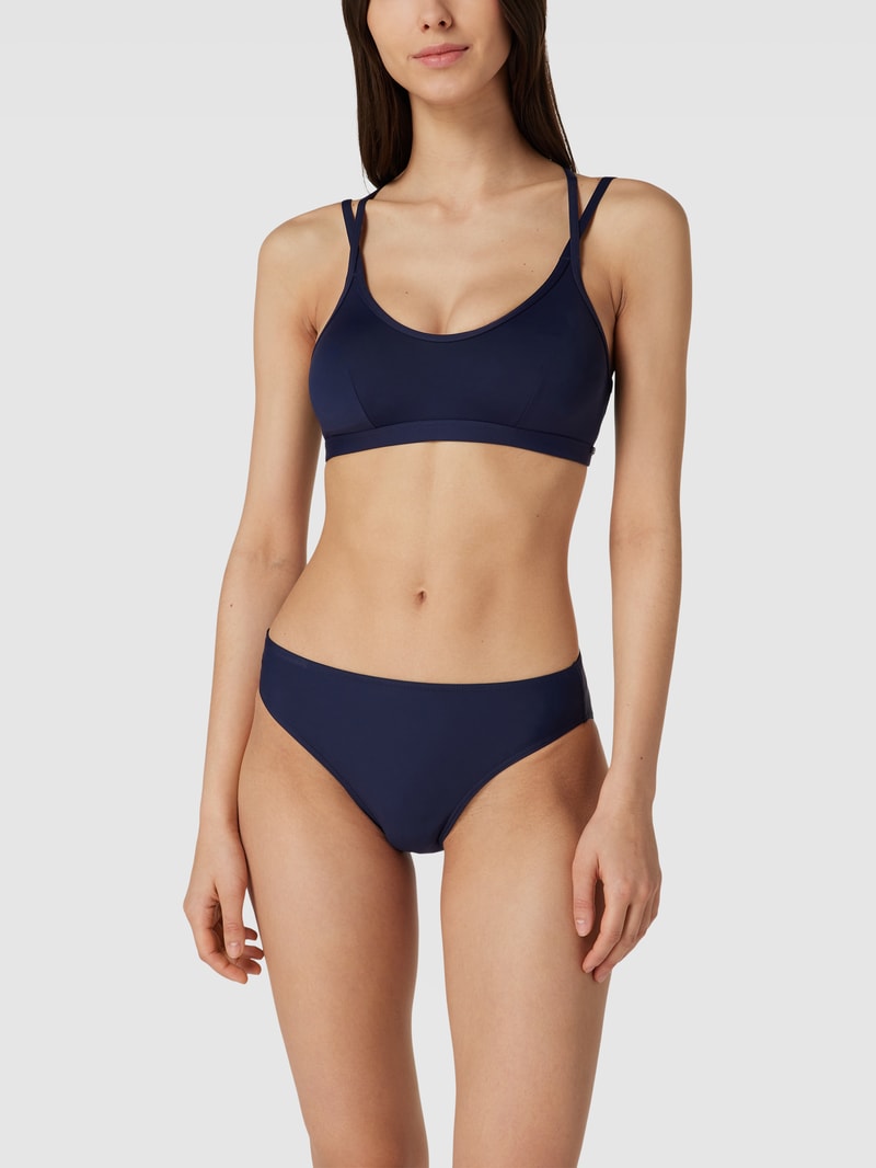 Bikini-Oberteil mit gekreuzten Spaghettiträgern in marineblau
