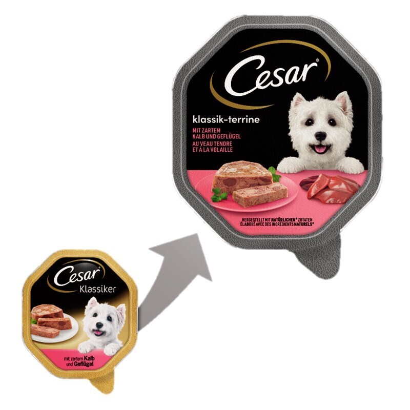 Cesar Hundenassfutter Cesar Klassiker 14x150g Kalb & Geflügel